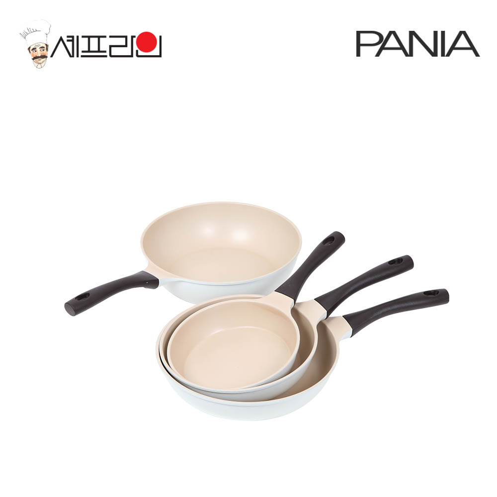셰프라인 페니아(pania) 인덕션 IH 크림후라이팬 4종세트(20+24+28+28궁)